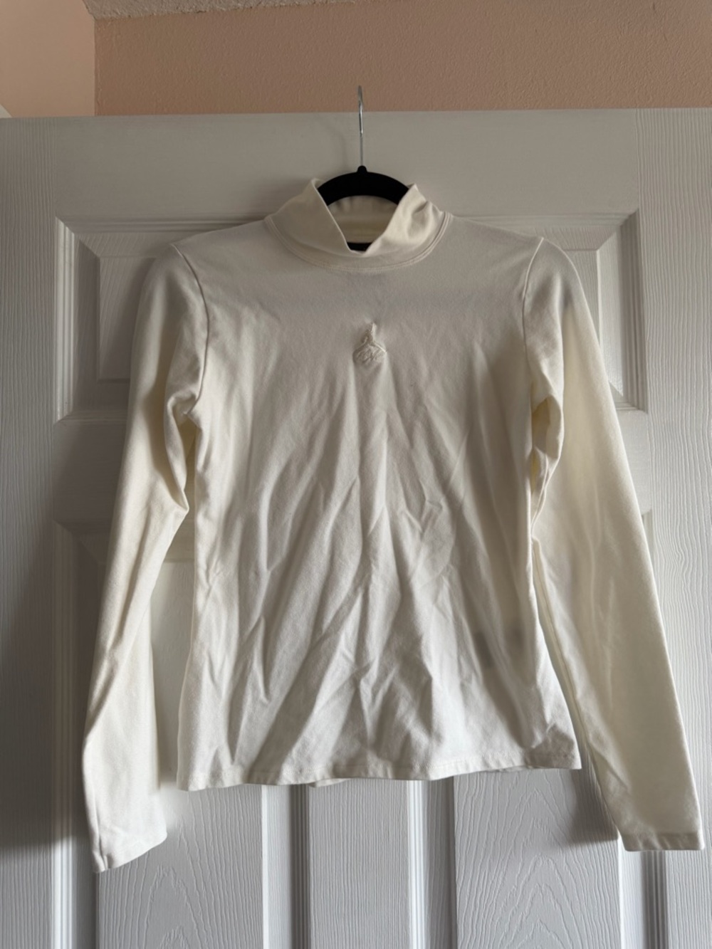 Jordan Cream Turtleneck Top with Red Jumpman Logo